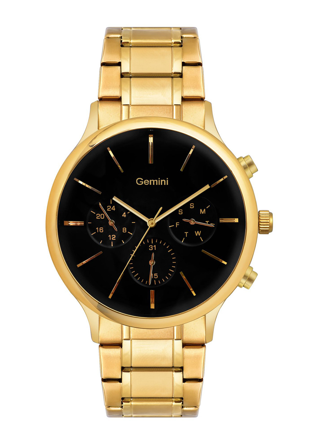 GEMINI Men Dial & Stainless Steel Straps Analogue Multi Function Watch BNS 90134YM02