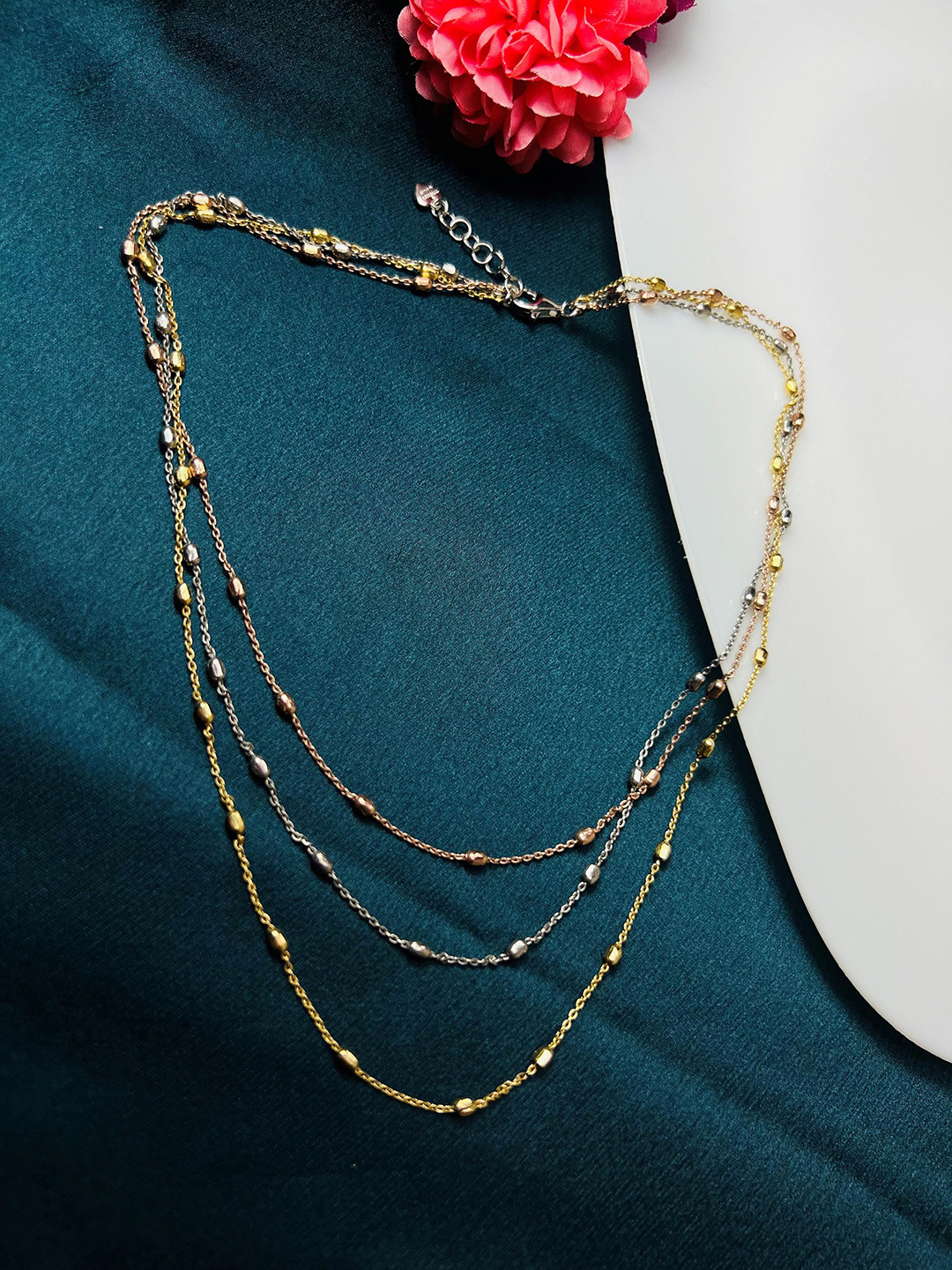 Arte Jewels 925 Sterling Silver Layered Chain