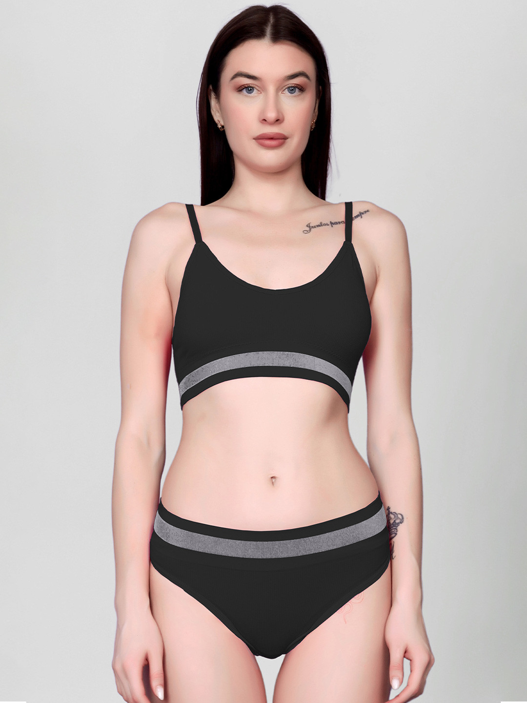 Gopalvilla Shoulder Strap Full-Coverage Lingerie Set