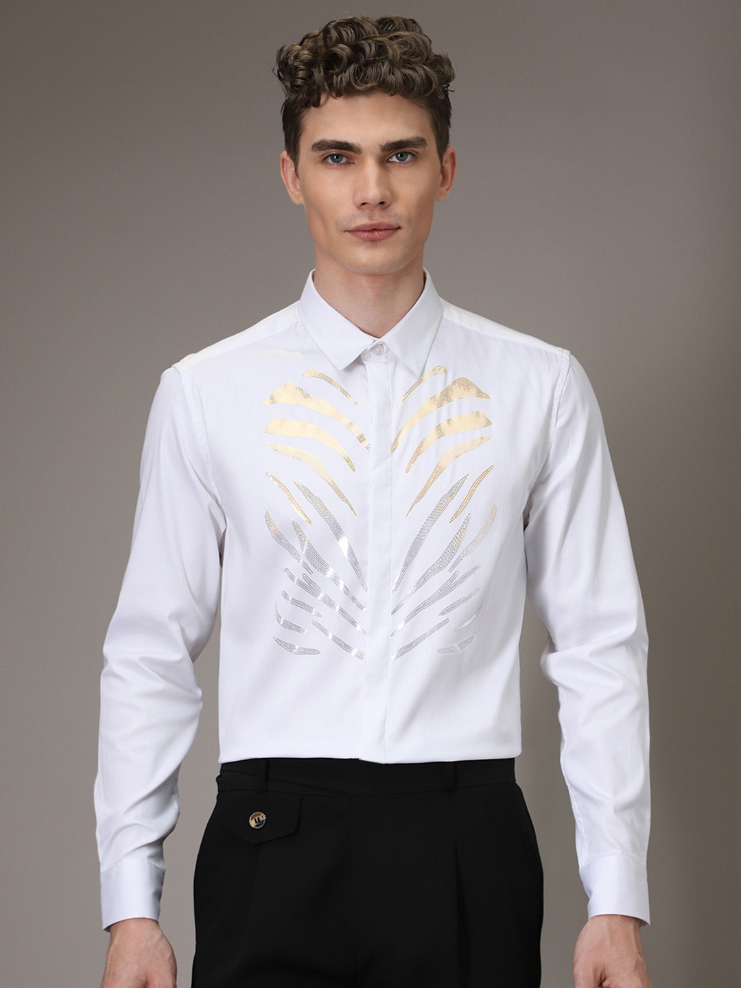 Banana Club Men Classic Embellished Casual Designer Shirt