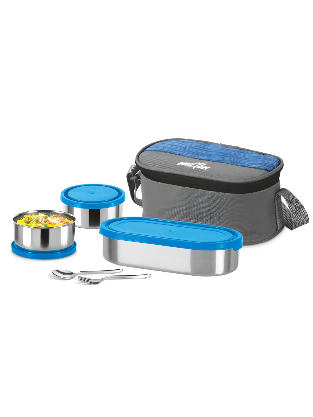 Milton Master Max Insulated Stainless Steel Microwave Safe 6PC Lunch Box With Spoon & Fork