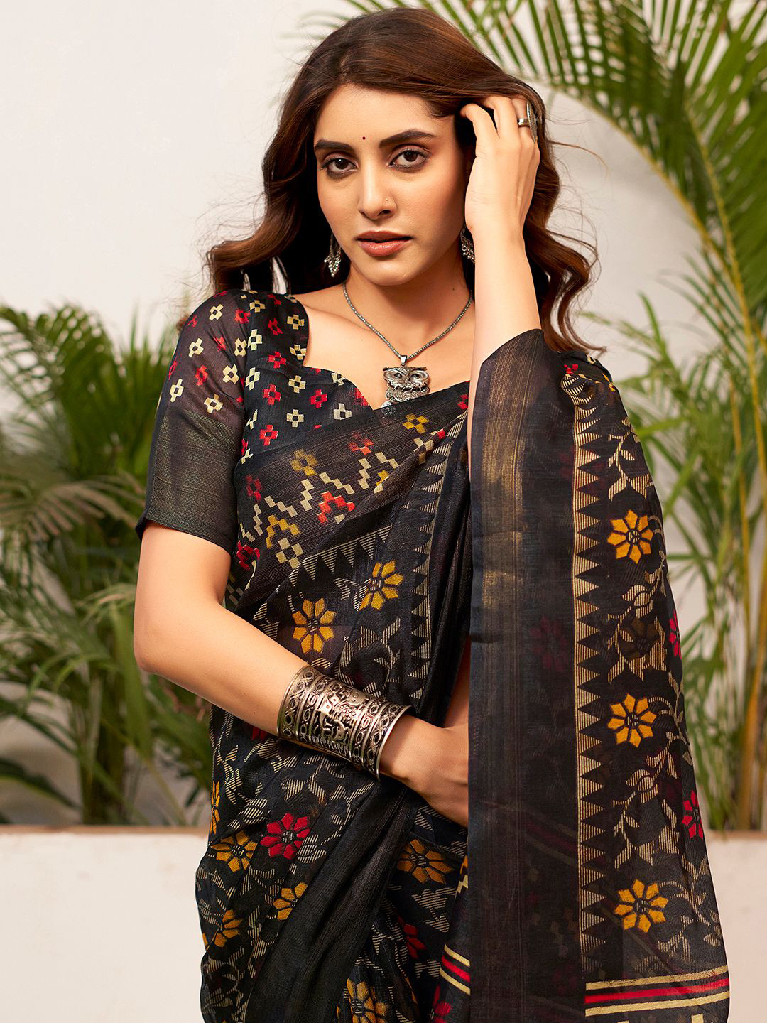 KALINI Ethnic Motifs Zari Dabu Saree