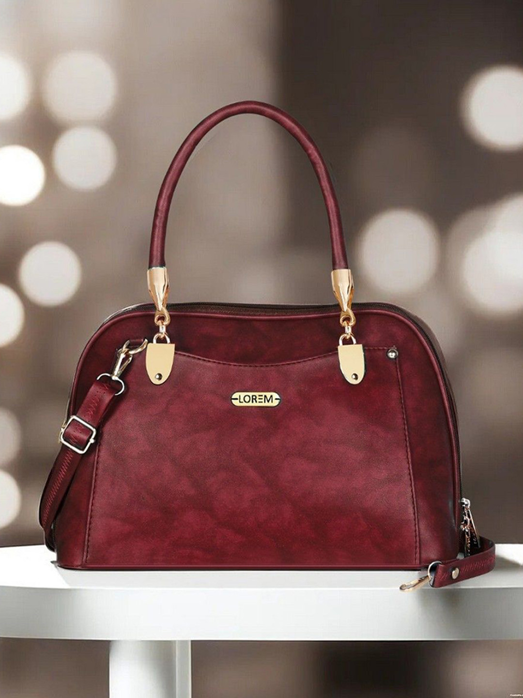 LOREM Women Wine Gorgeous Faux Leather Handbag