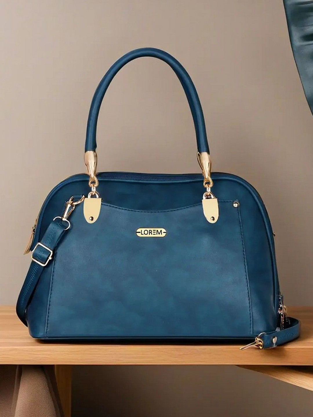 LOREM Women Blue Gorgeous Faux Leather Handbag