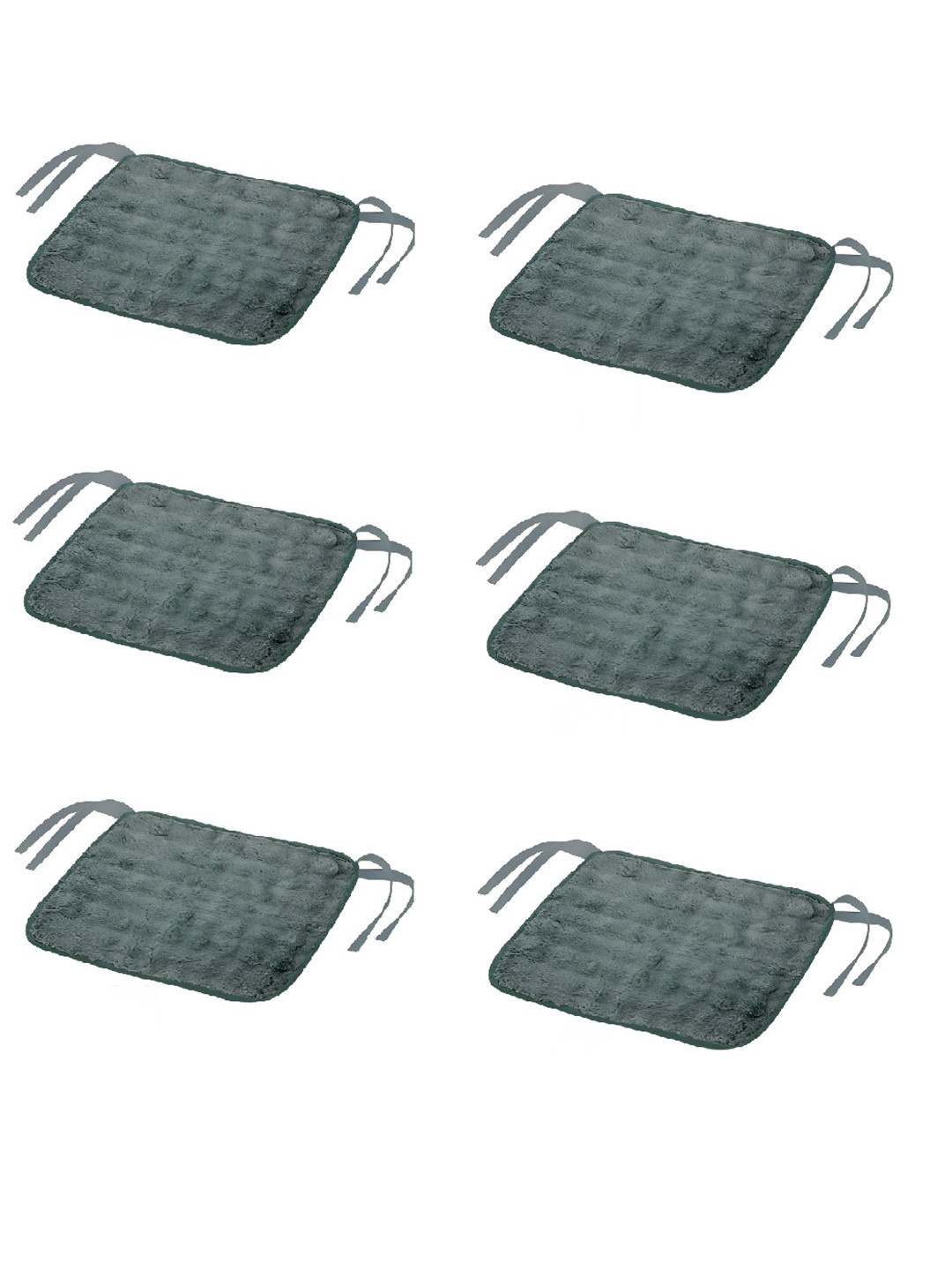 Aura Grey 6Pieces Textured Cotton Chair Pads