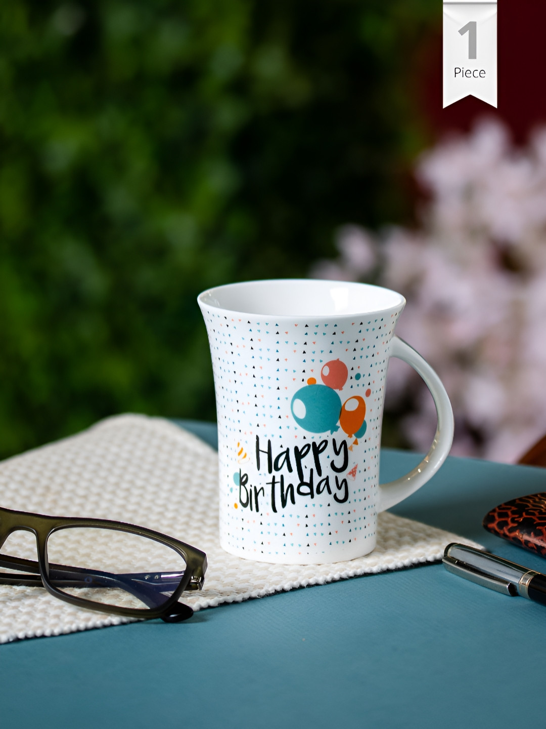 CLAY CRAFT White Typography Ceramic Handmade Mug-270ml