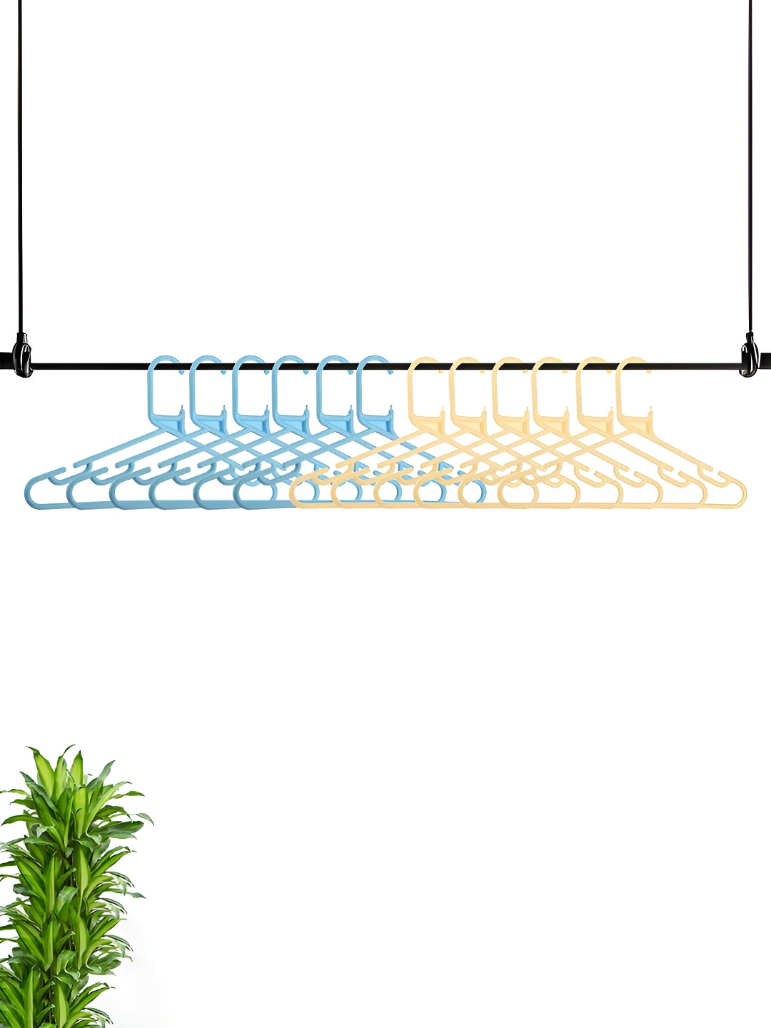 Kuber Industries Blue & Cream 12Pieces  Multi-Purpose Hangers