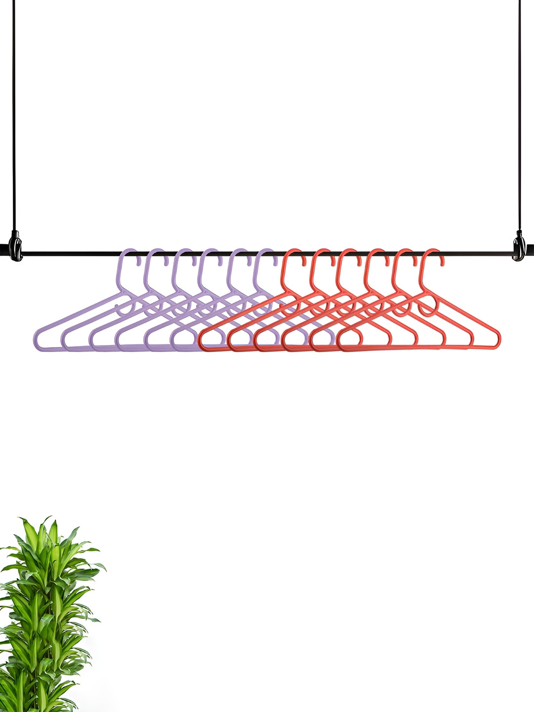 Kuber Industries Purple & Red 12Pieces American Style Multi Purpose Hangers