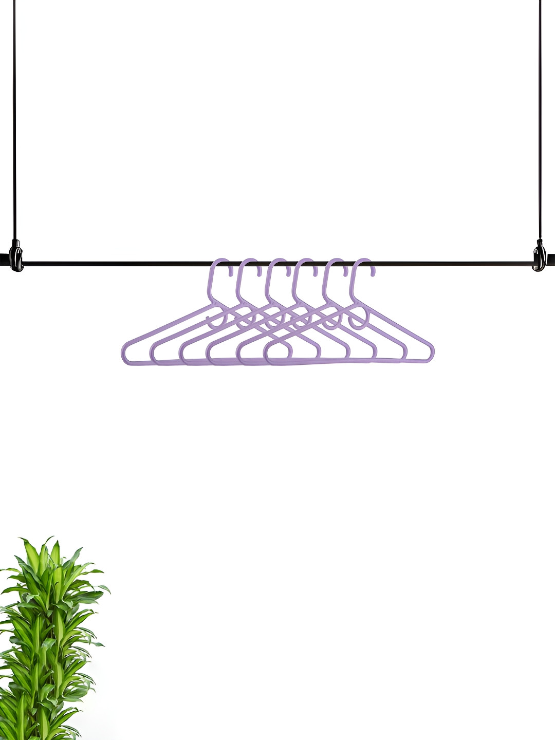 Kuber Industries Purple 6Pieces Clip Hangers