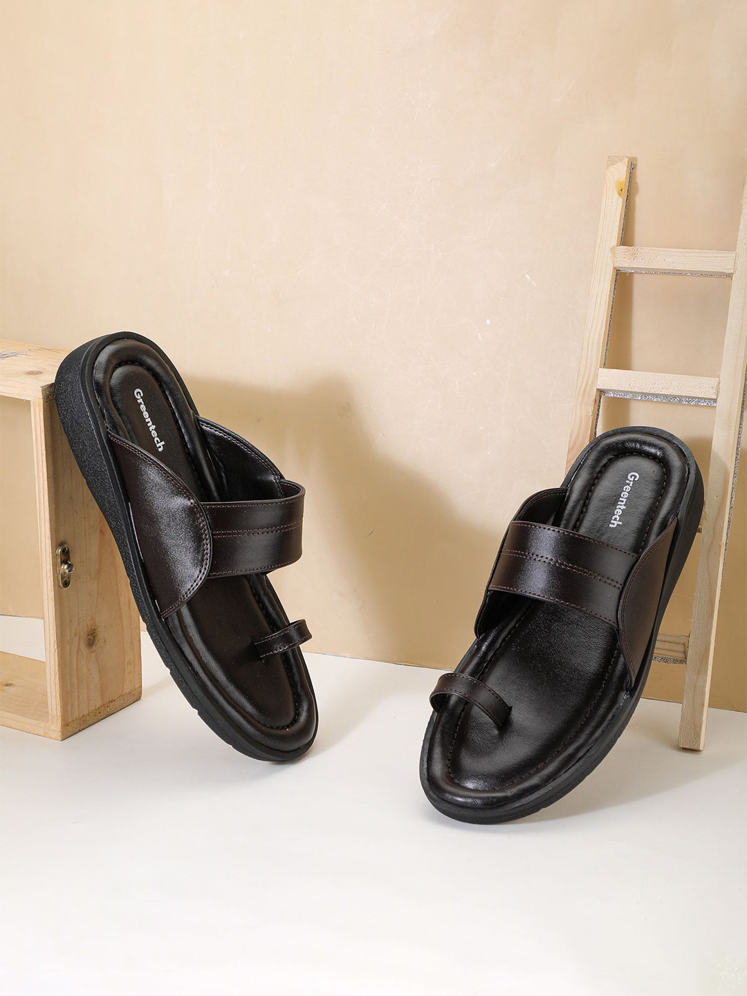 Greentech Men Kolhapuri Comfort Sandals