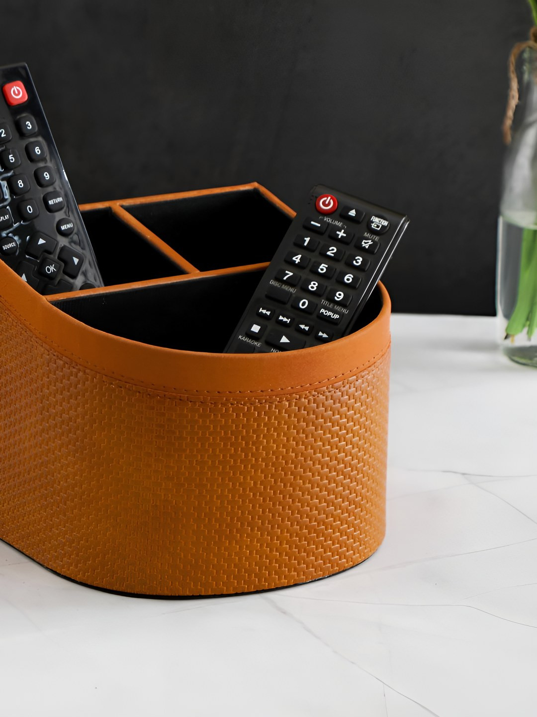 THE HOME CO. Tan Textured 3 Section Desk Organiser