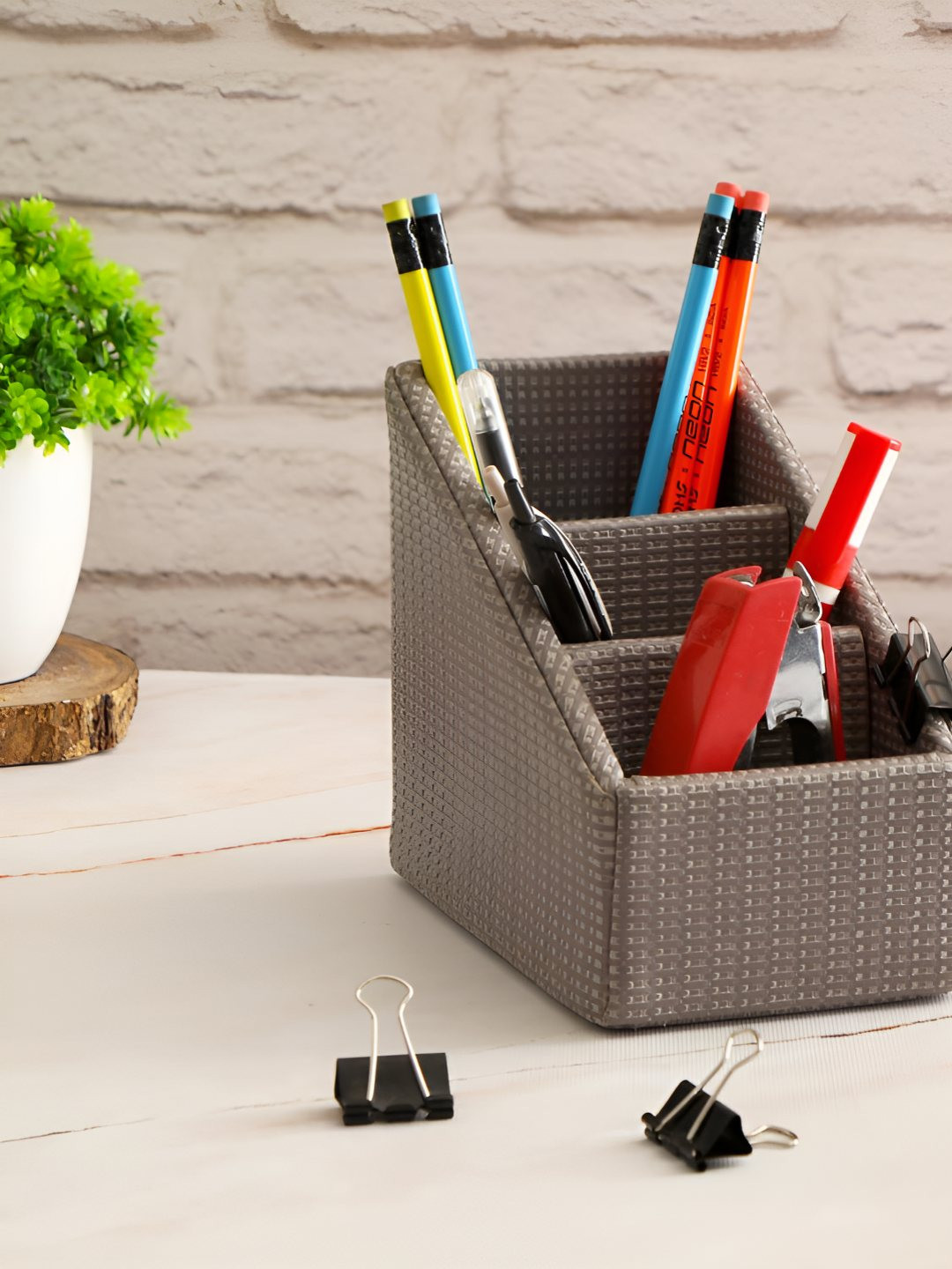 THE HOME CO. Grey Textured 3 Section Multi-Utility Organiser