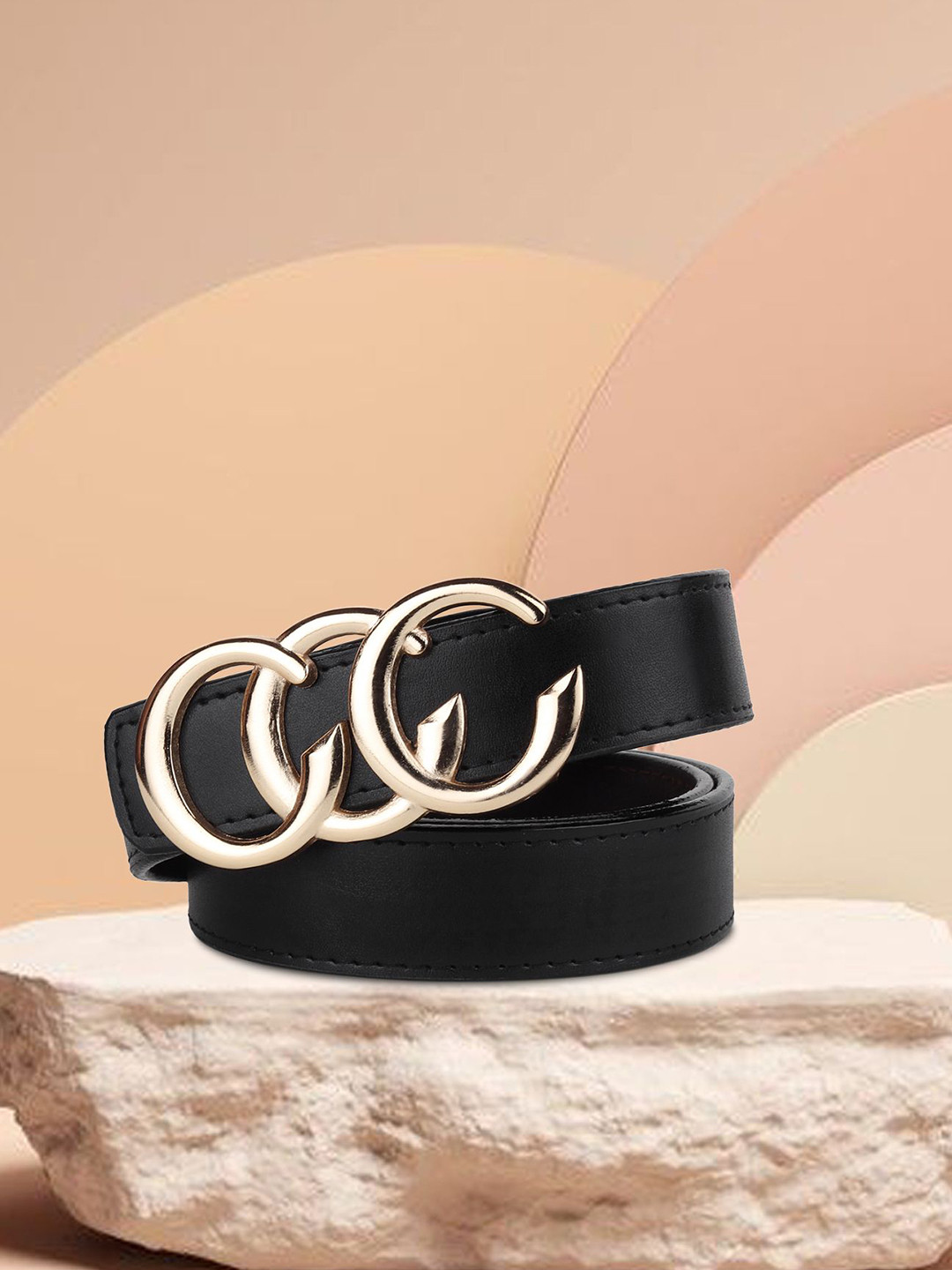 DressBerry Women Solid Push Pin Closure Casual Belt