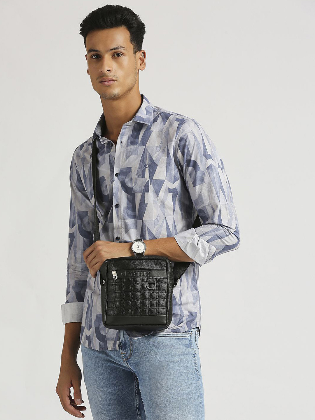 CRAYTON Textured Structured Cross Body Sling Bag