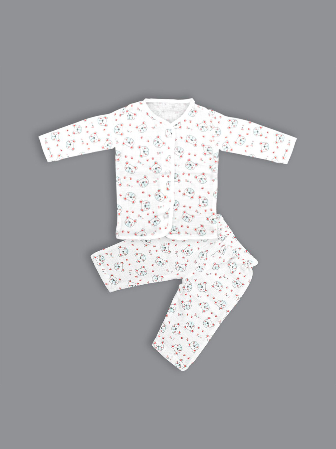 Born Babies Kids Printed Organic Cotton Tops With Pyjama