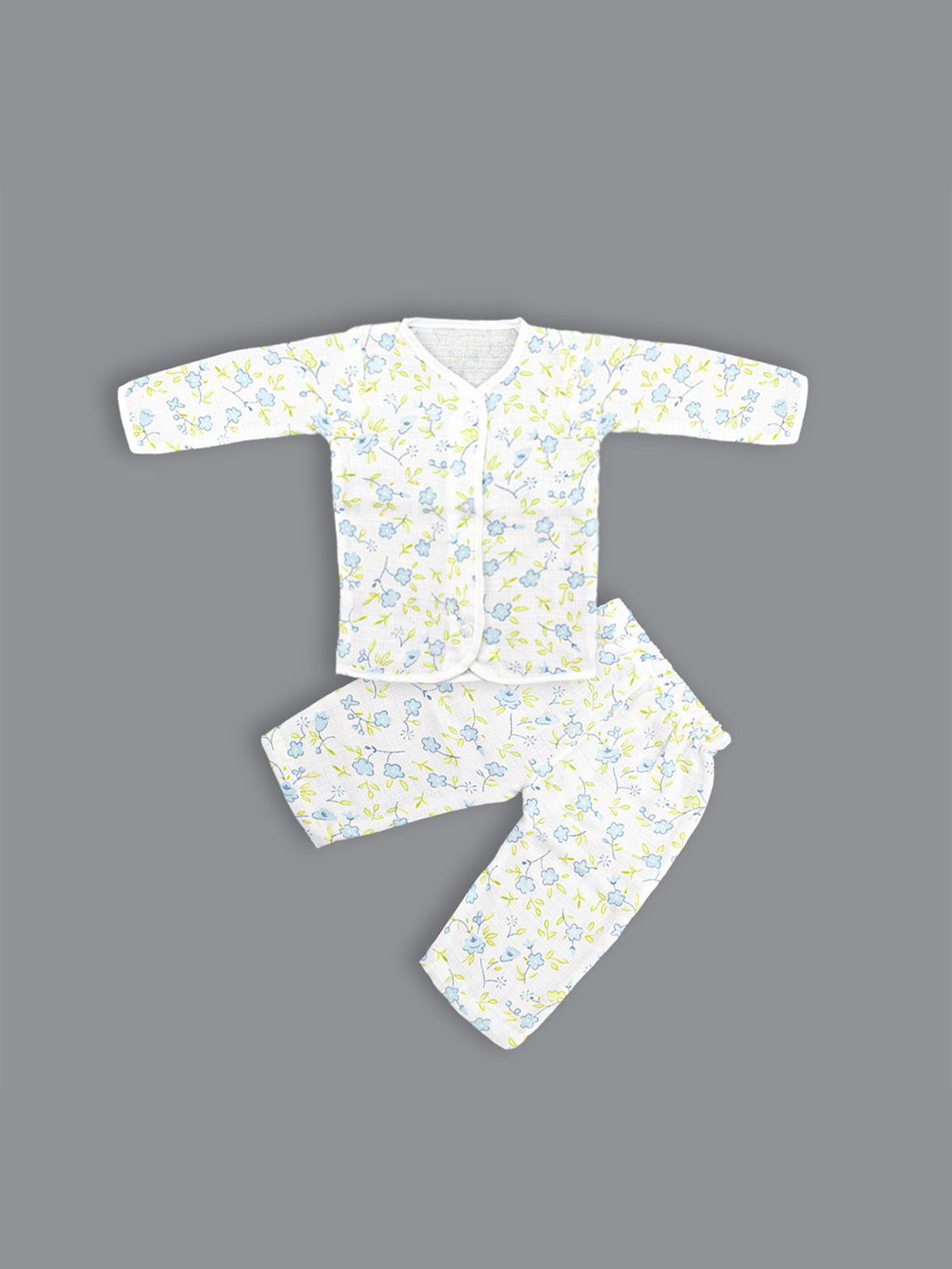 Born Babies  Kids Printed Organic Cotton Top With Pyjama