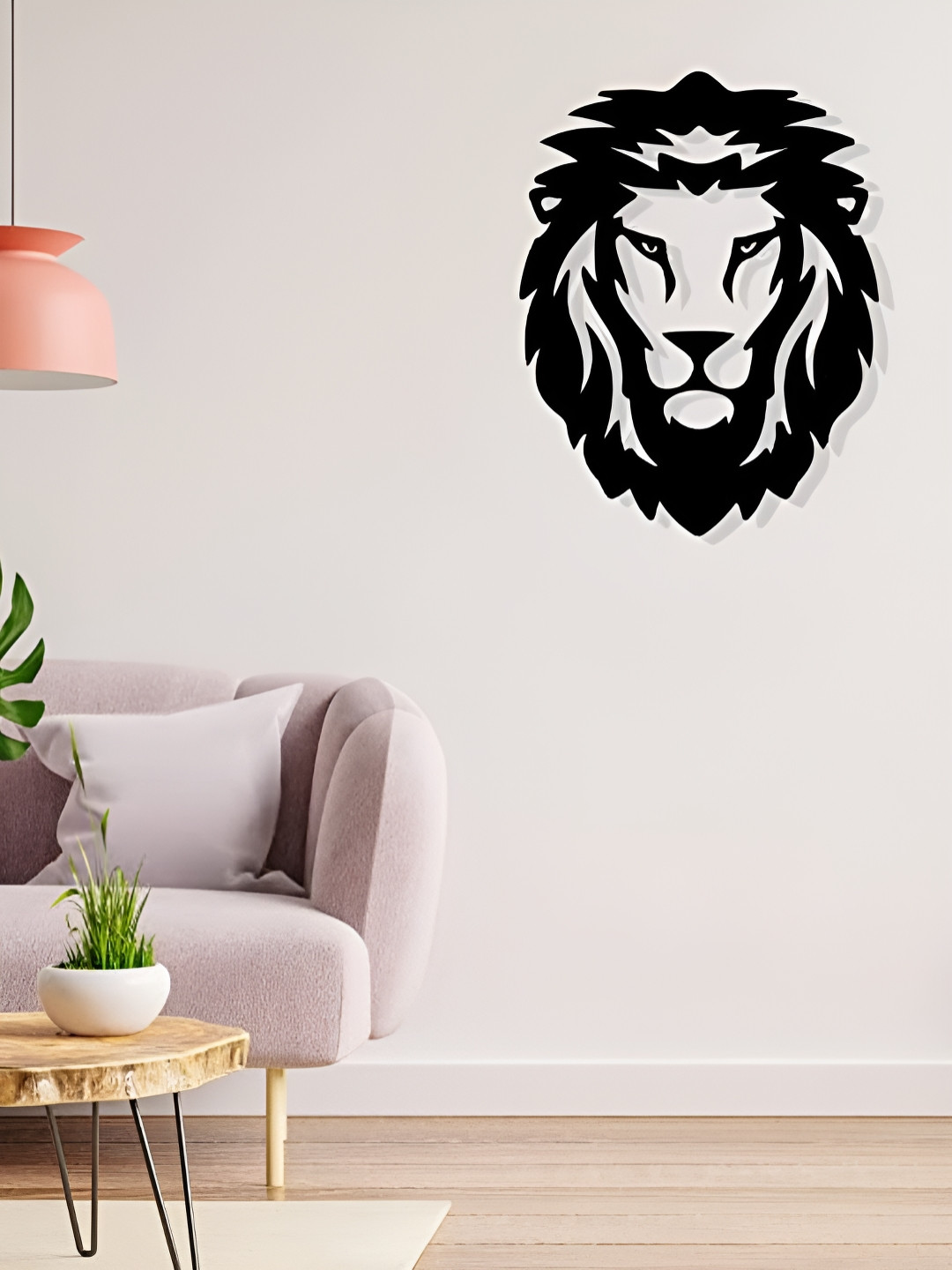 ARTROOMS Lion Metal Matte Hanging Hall Signs and Plaques-25In