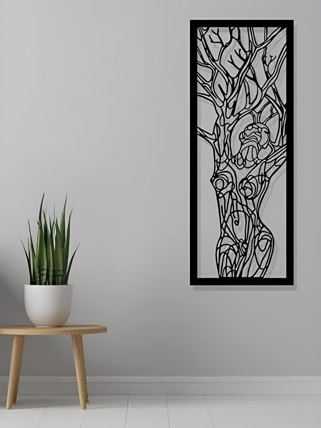 ARTROOMS Women Tree Metal Matte Hanging Hall Signs and Plaques-10In