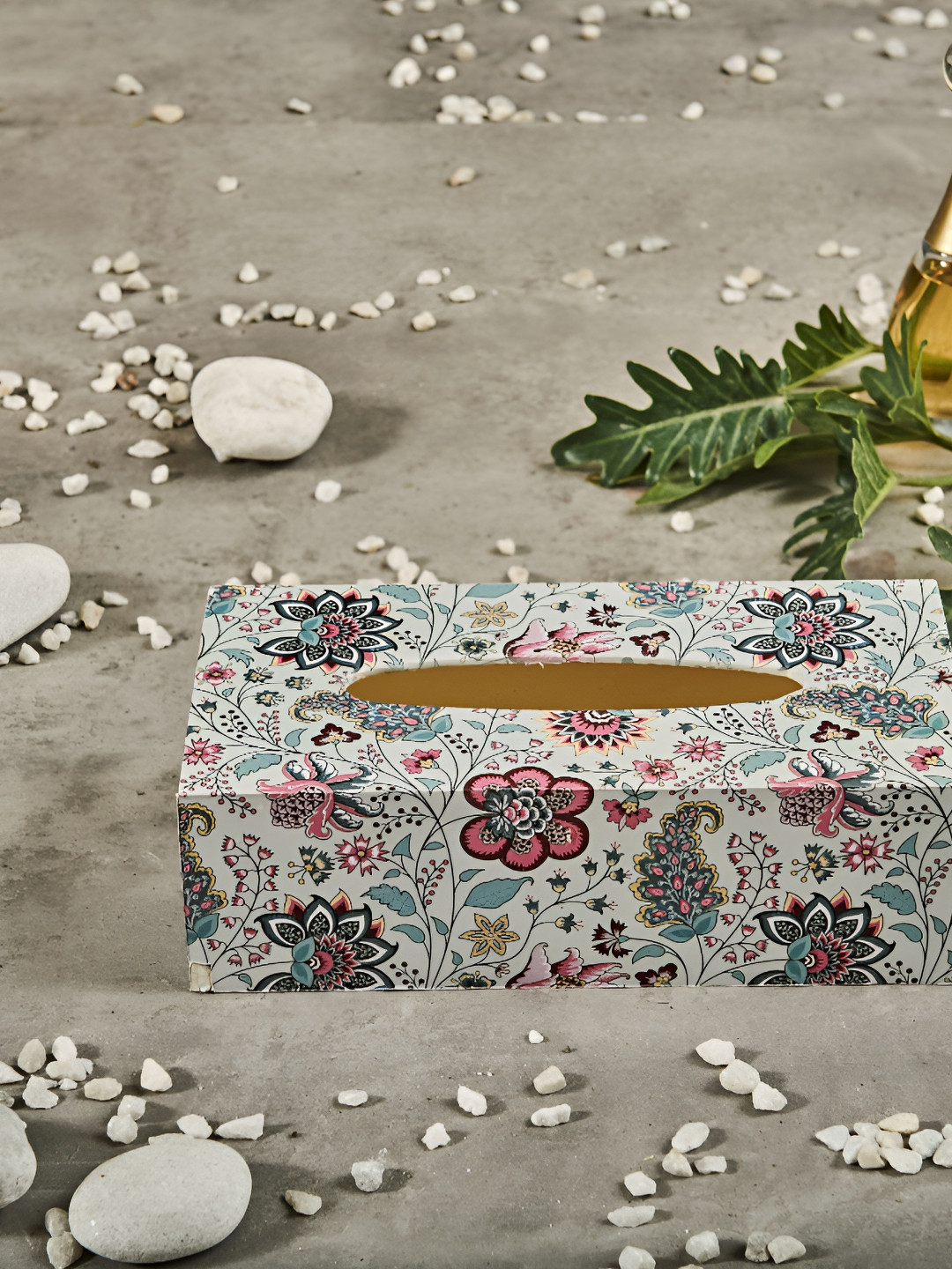 A Tiny Mistake  White & Pink Printed Wooden Tissue Box Holders