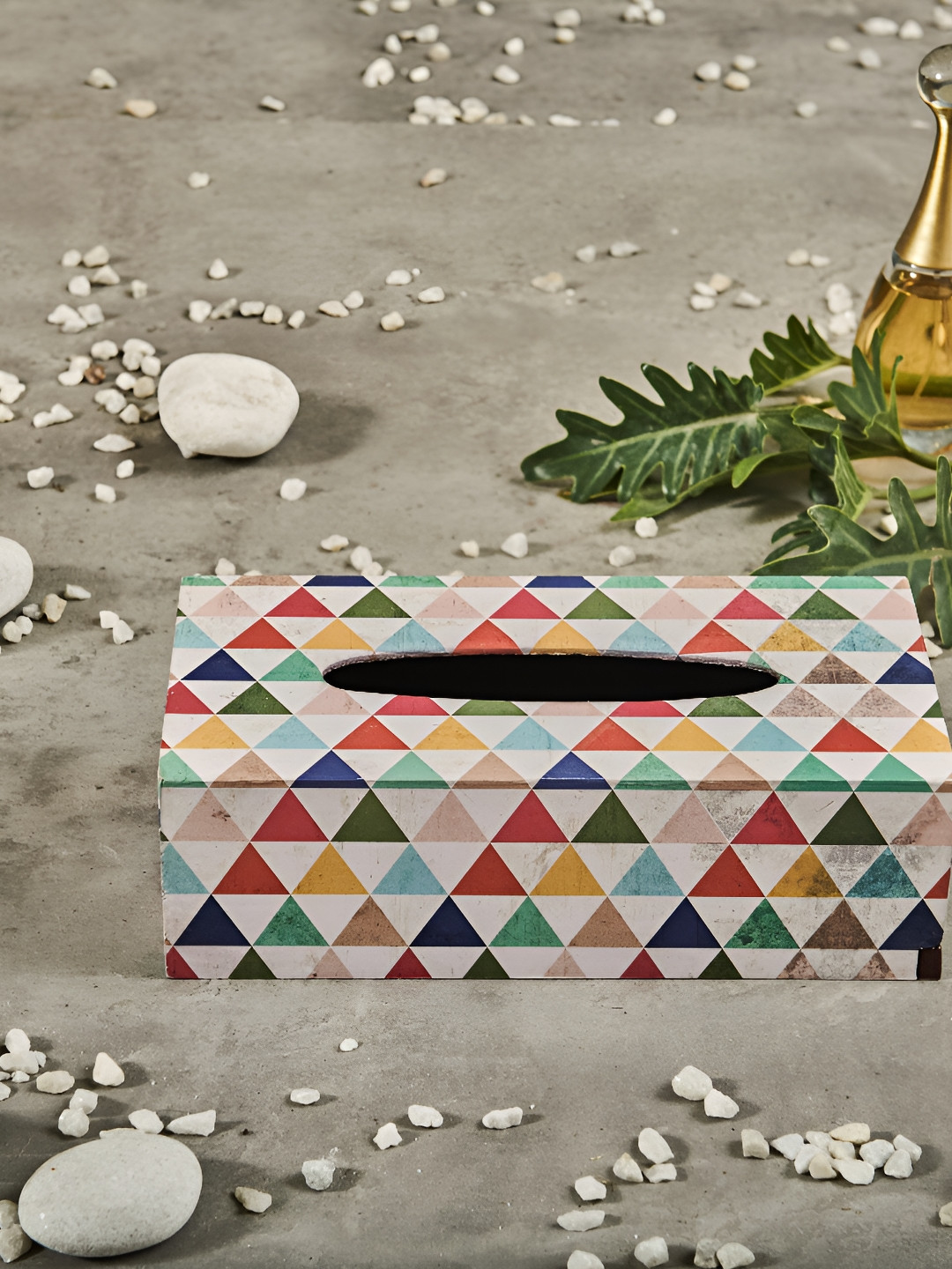 A Tiny Mistake White & Red Printed Wooden Tissue Holder