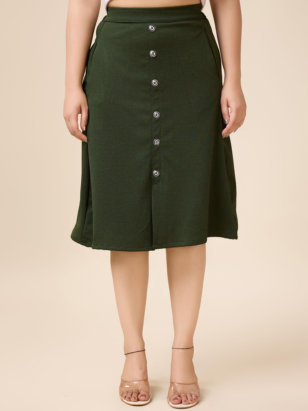 Areca Designer Textured A-line Knee Length Skirts