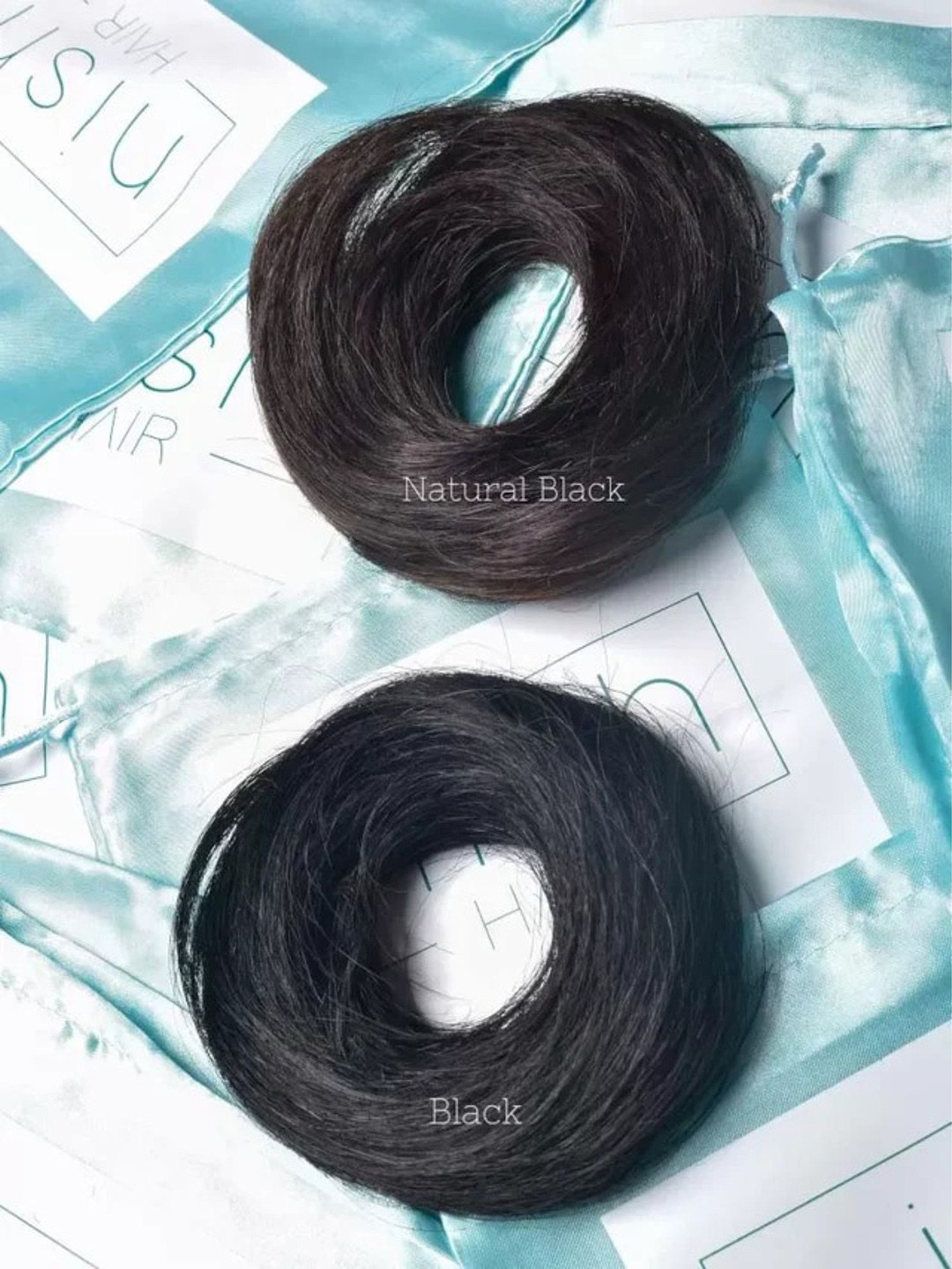 NISH HAIR Human Hair Donut Scrunchie Hair Extension - Natural Black