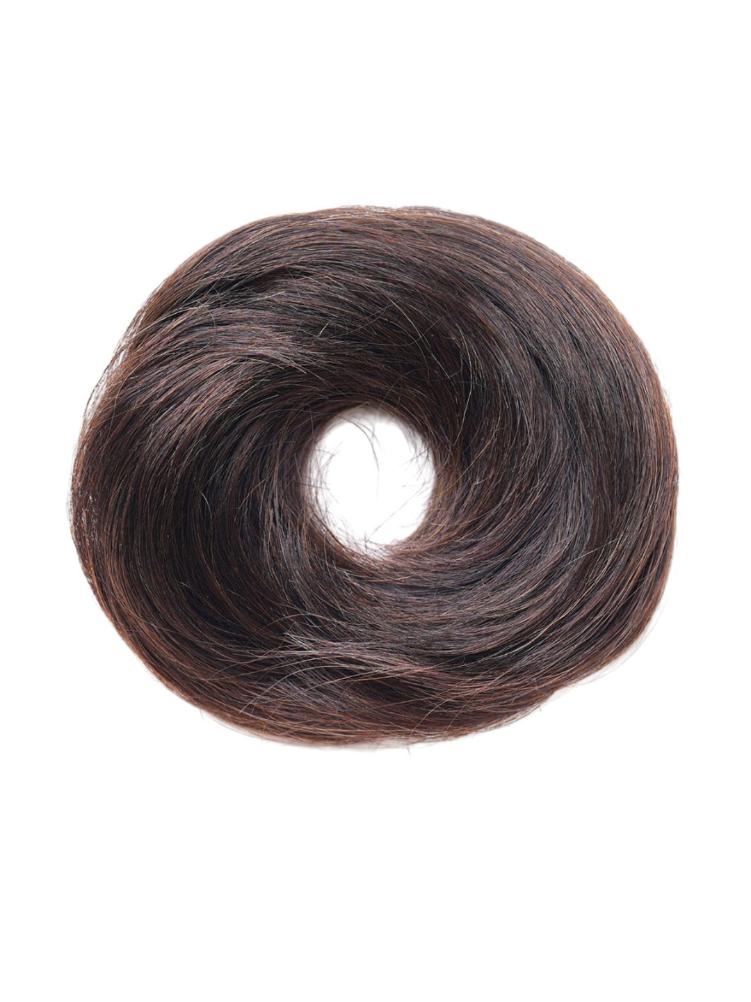 NISH HAIR Human Hair Donut Scrunchie Hair Extension - Dark Brown