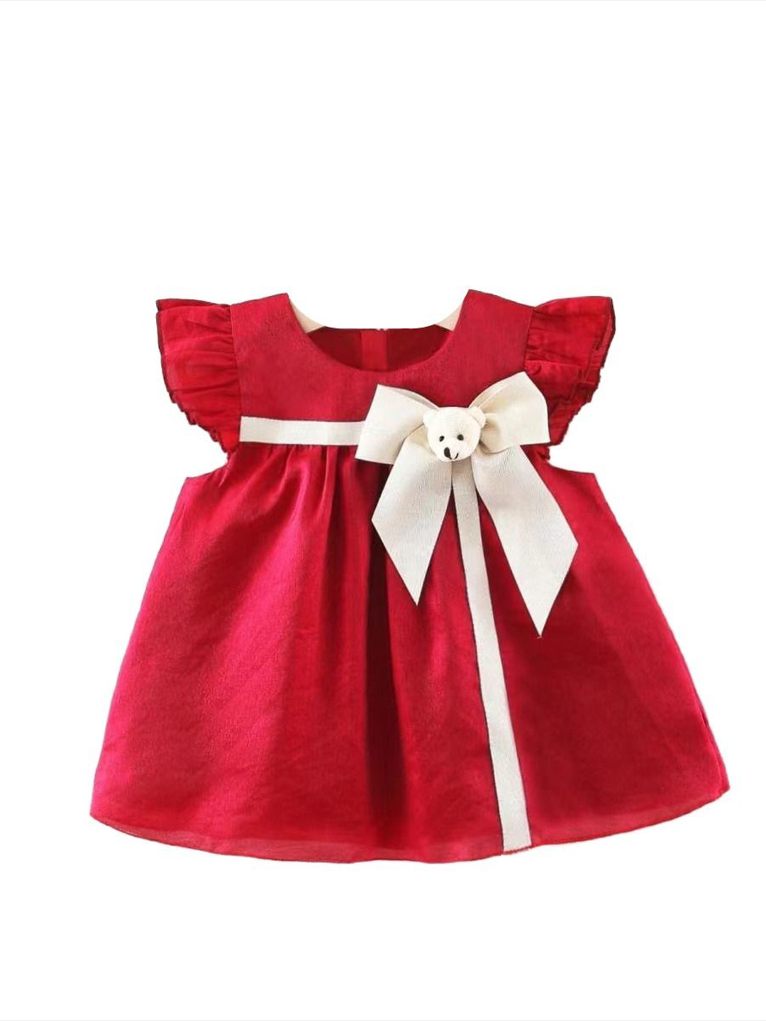 StyleCast x Revolte Flutter Sleeves Bow Detai Fit & Flare Dress