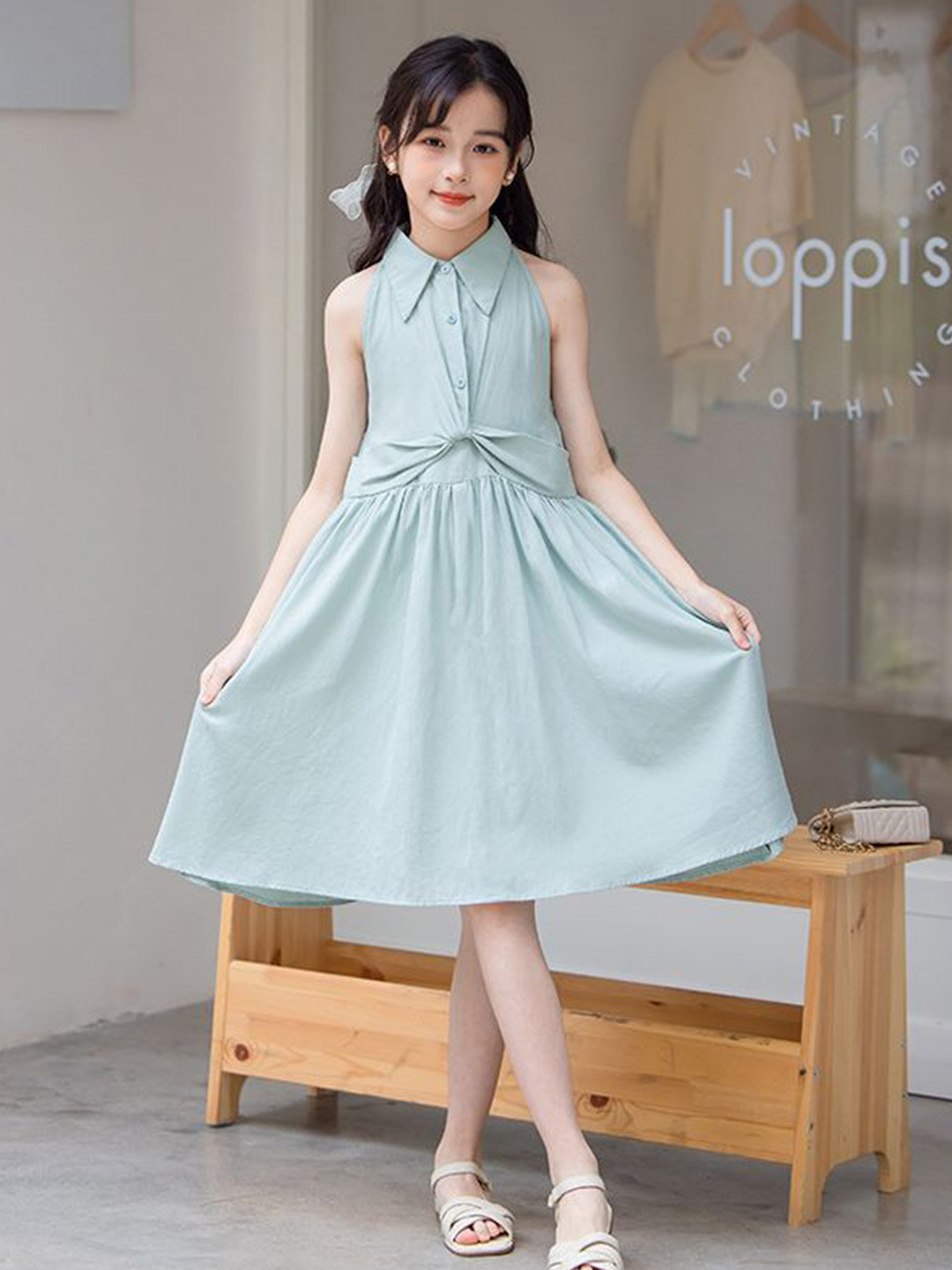 StyleCast x Revolte Girls Shirt Collar A-Line Dress