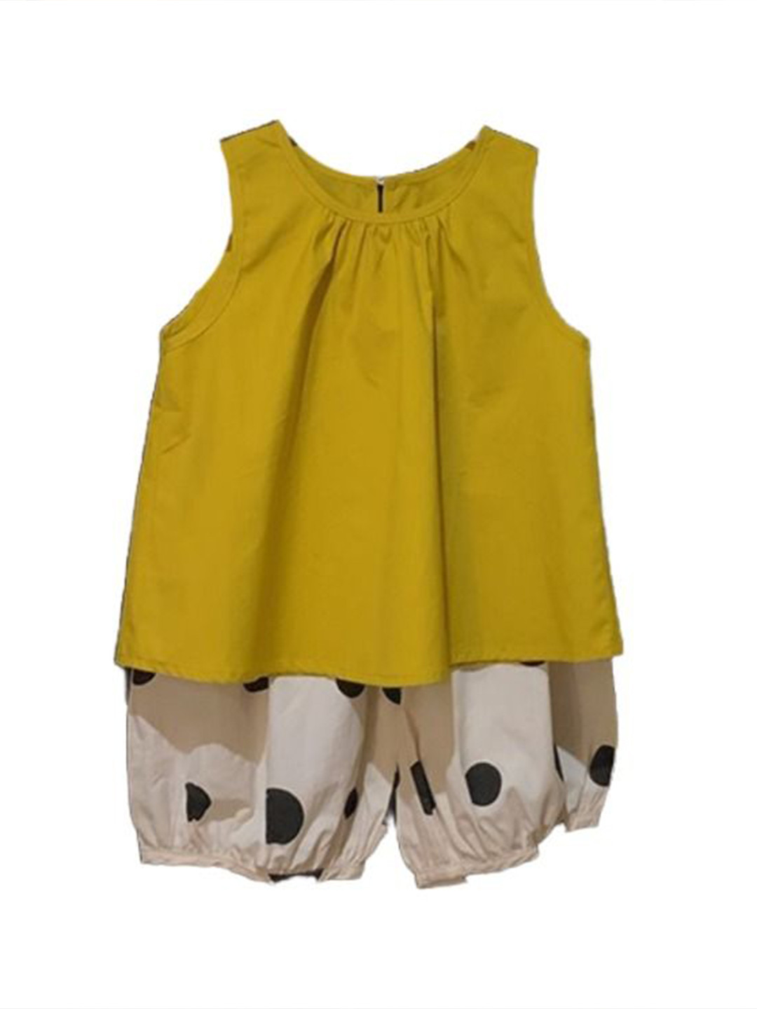 StyleCast x Revolte Girls Yellow & Whie Sleeveless Top with Trousers