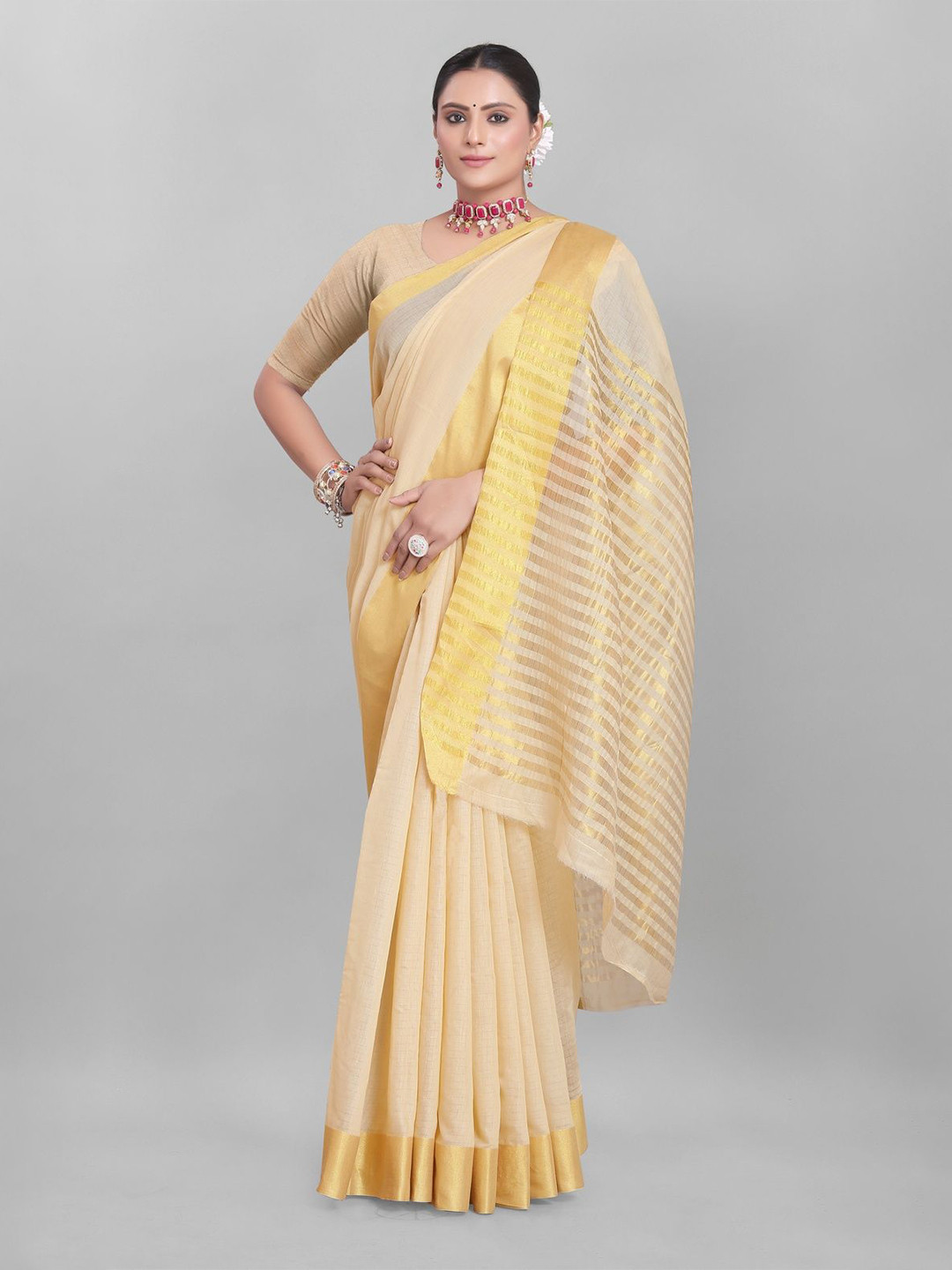 MAGNEITTA Zari Organza Banarasi Saree