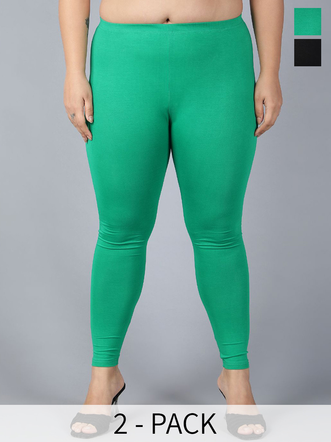 Plus Size Pack Of 2  Ankle Length Leggings  Plus Size