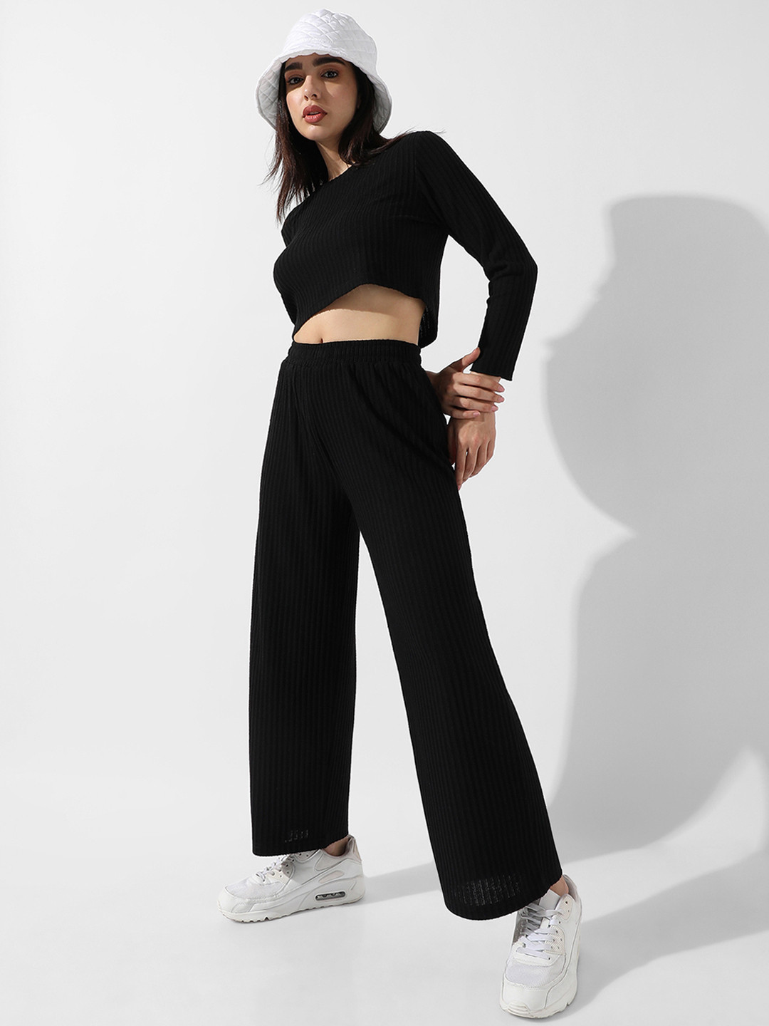 PINACOLADA Ribbed Round Neck Pure Cotton Sweatshirt With Trouser
