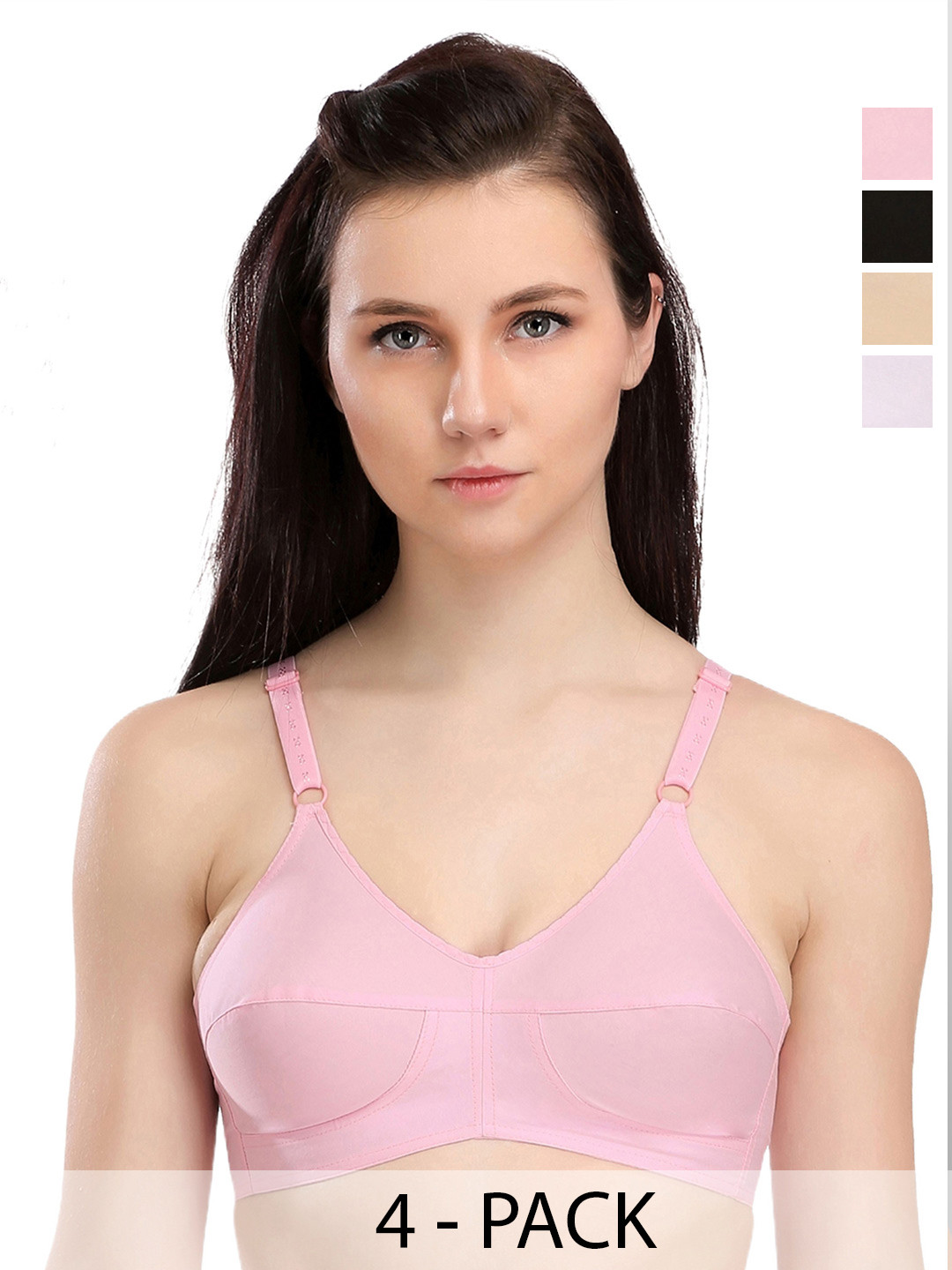 SELFCARE Pack Of 4 Cotton Beginners Bras With All Day Comfort