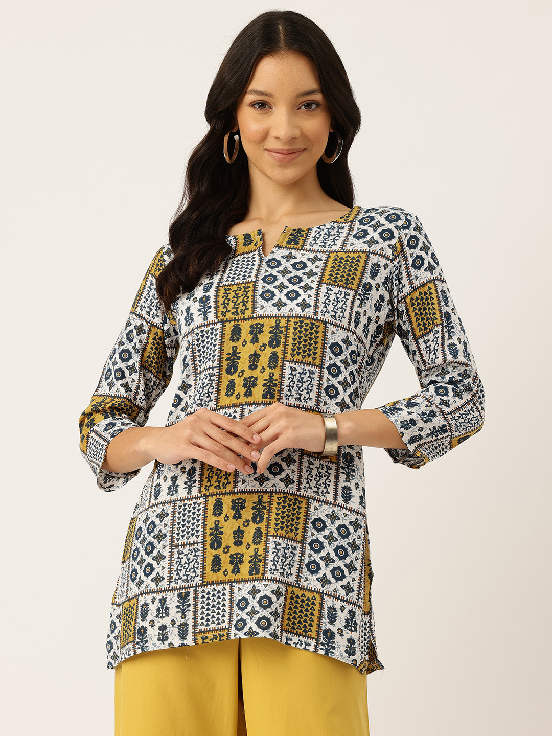 FERANOID Ethnic Motifs Printed Pure Cotton Kurti