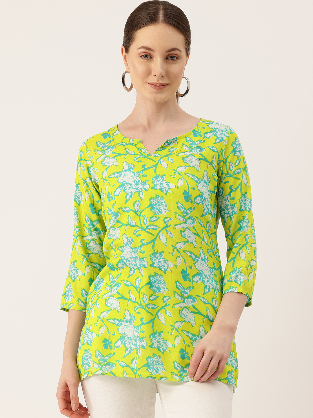 FERANOID Floral Printed Pure Cotton Kurti