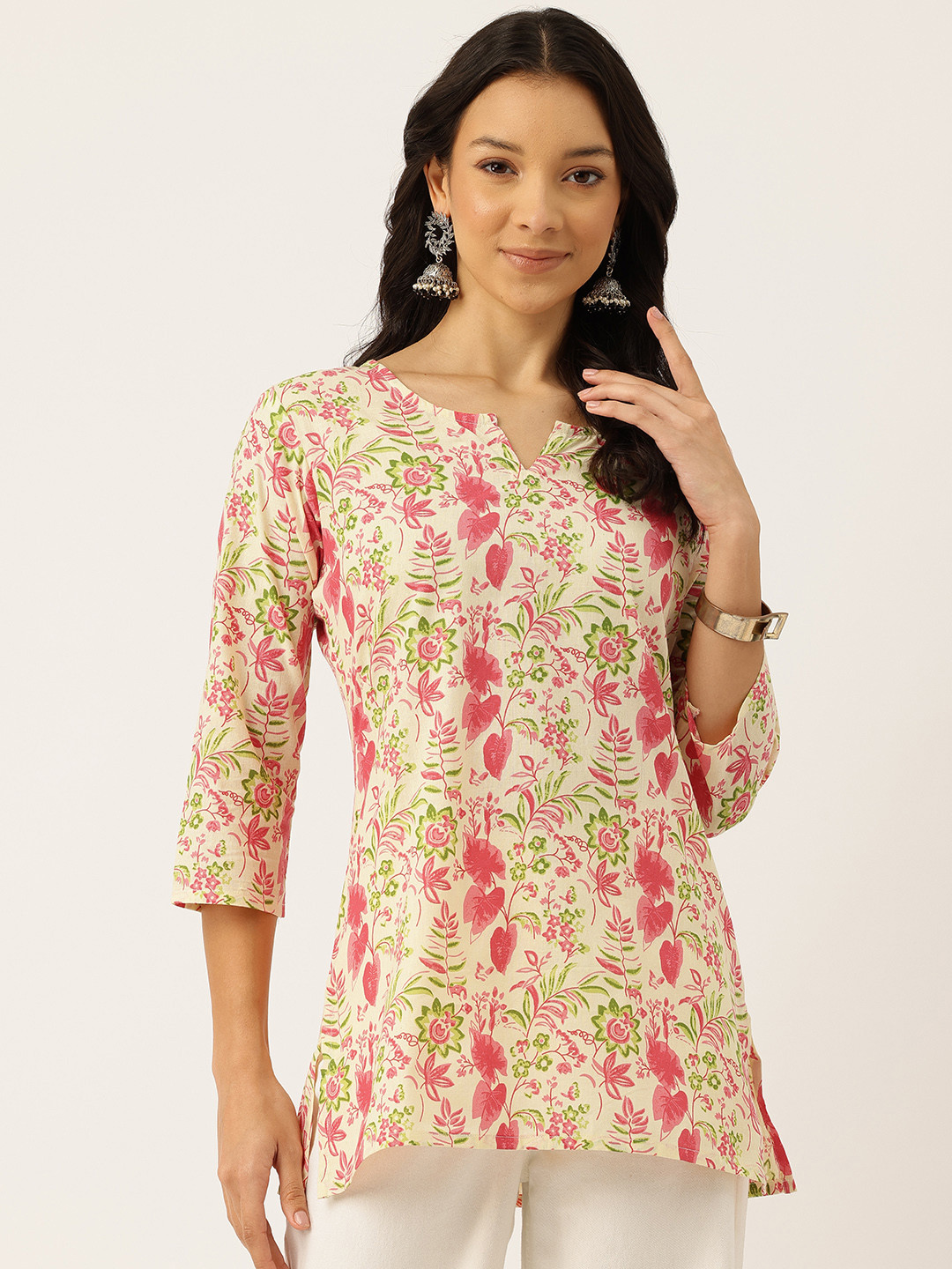 FERANOID Floral Printed Pure Cotton Kurti