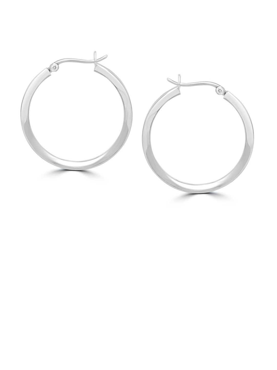 925 SILLER 925 Sterling Silver Hoop C Shape Clip-on Earrings