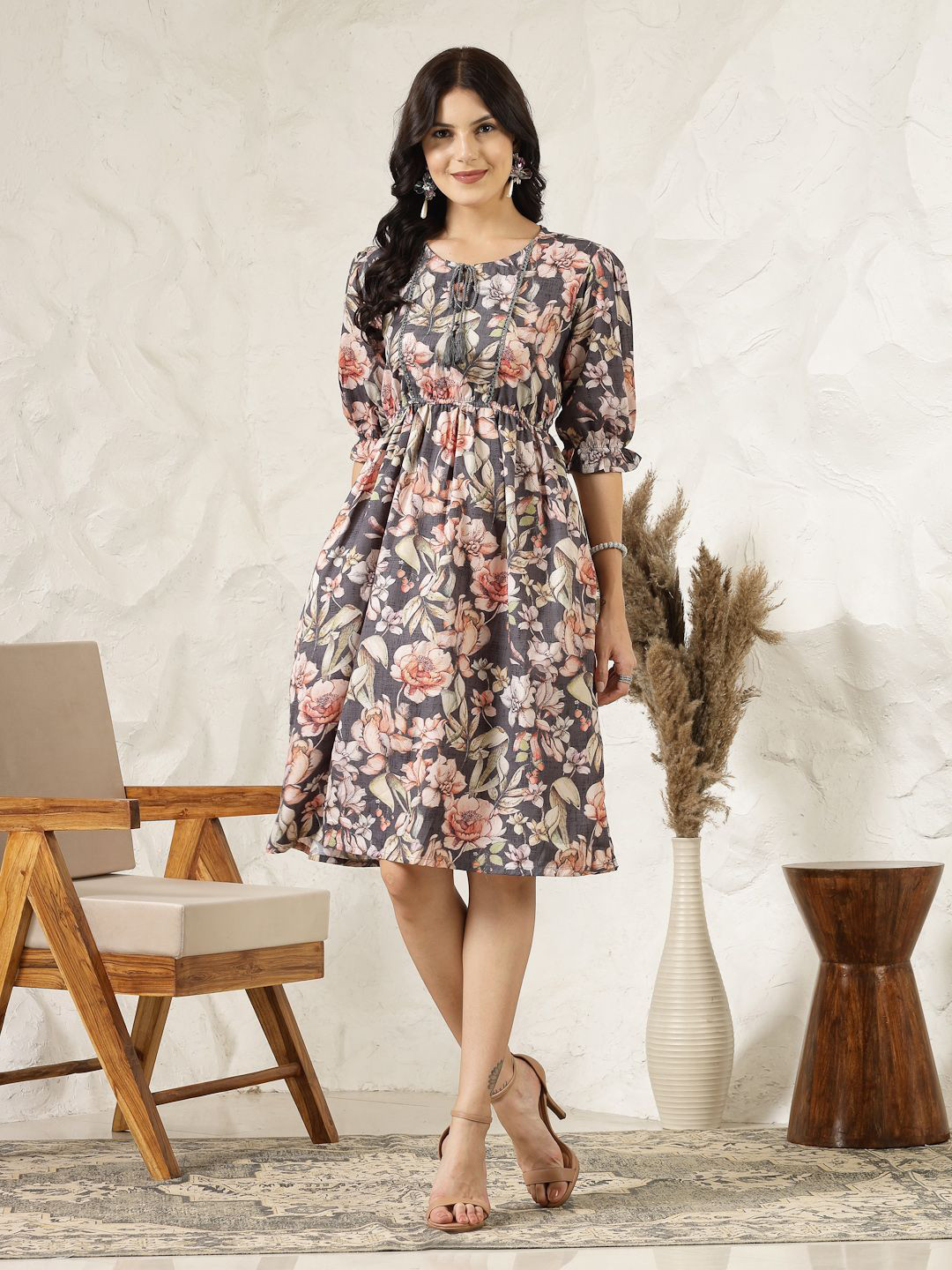Stylum Women Floral Print Fit & Flare Dress