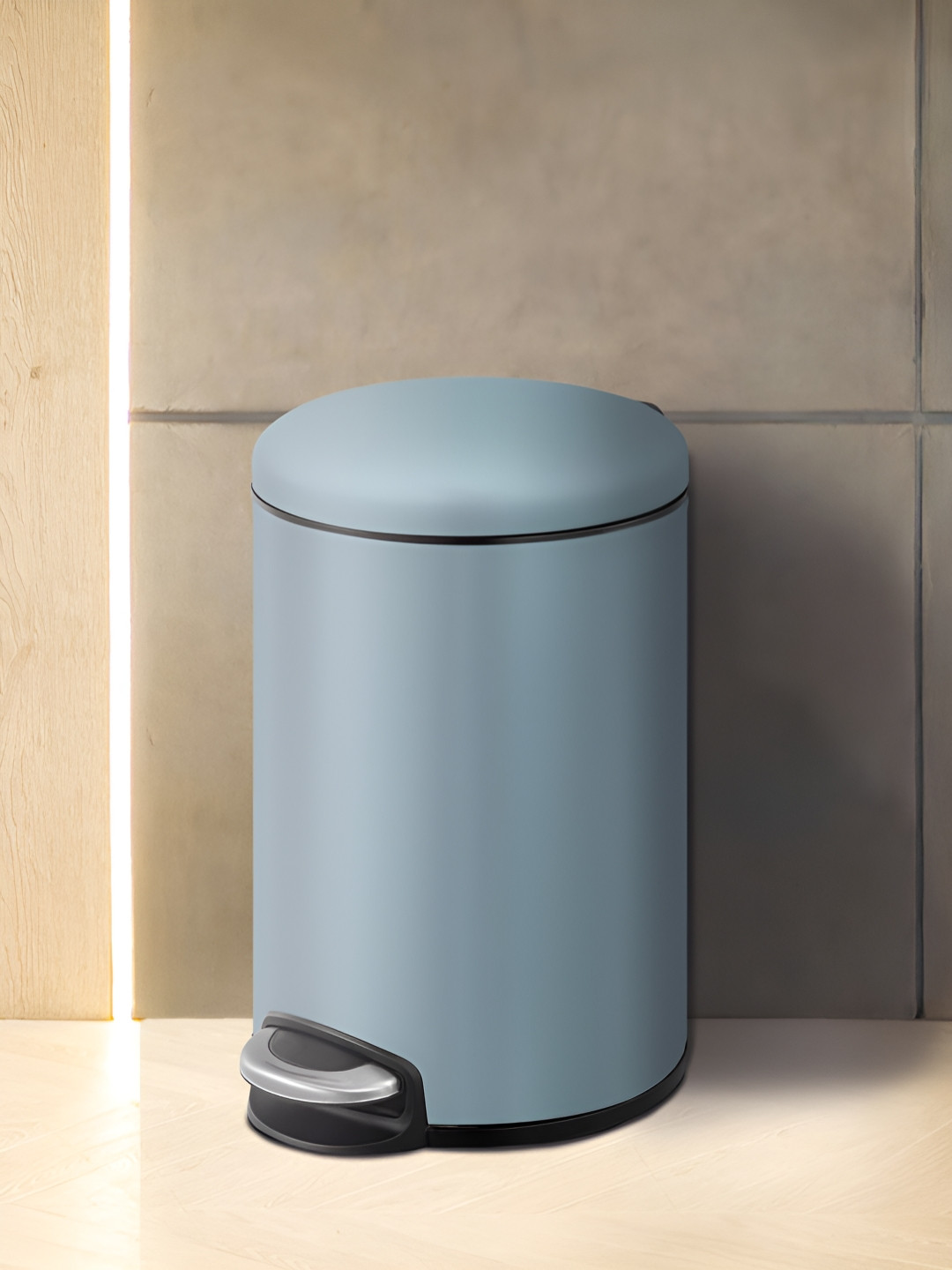 OBSESSIONS Blue Stainless Steel Mesh Dustbins 8 L