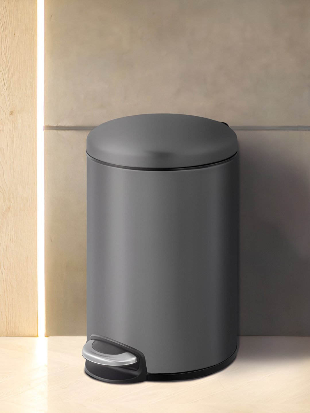 OBSESSIONS Grey Self-Design Stainless Steel Dustbins 8L
