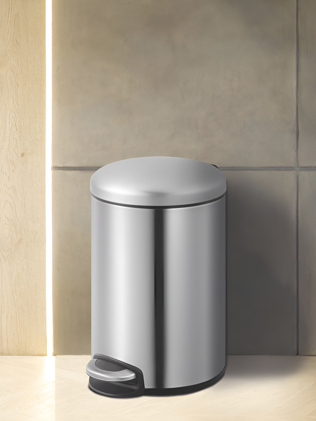 OBSESSIONS Metallic Toned Self-Design Stainless Steel Dustbins 8L