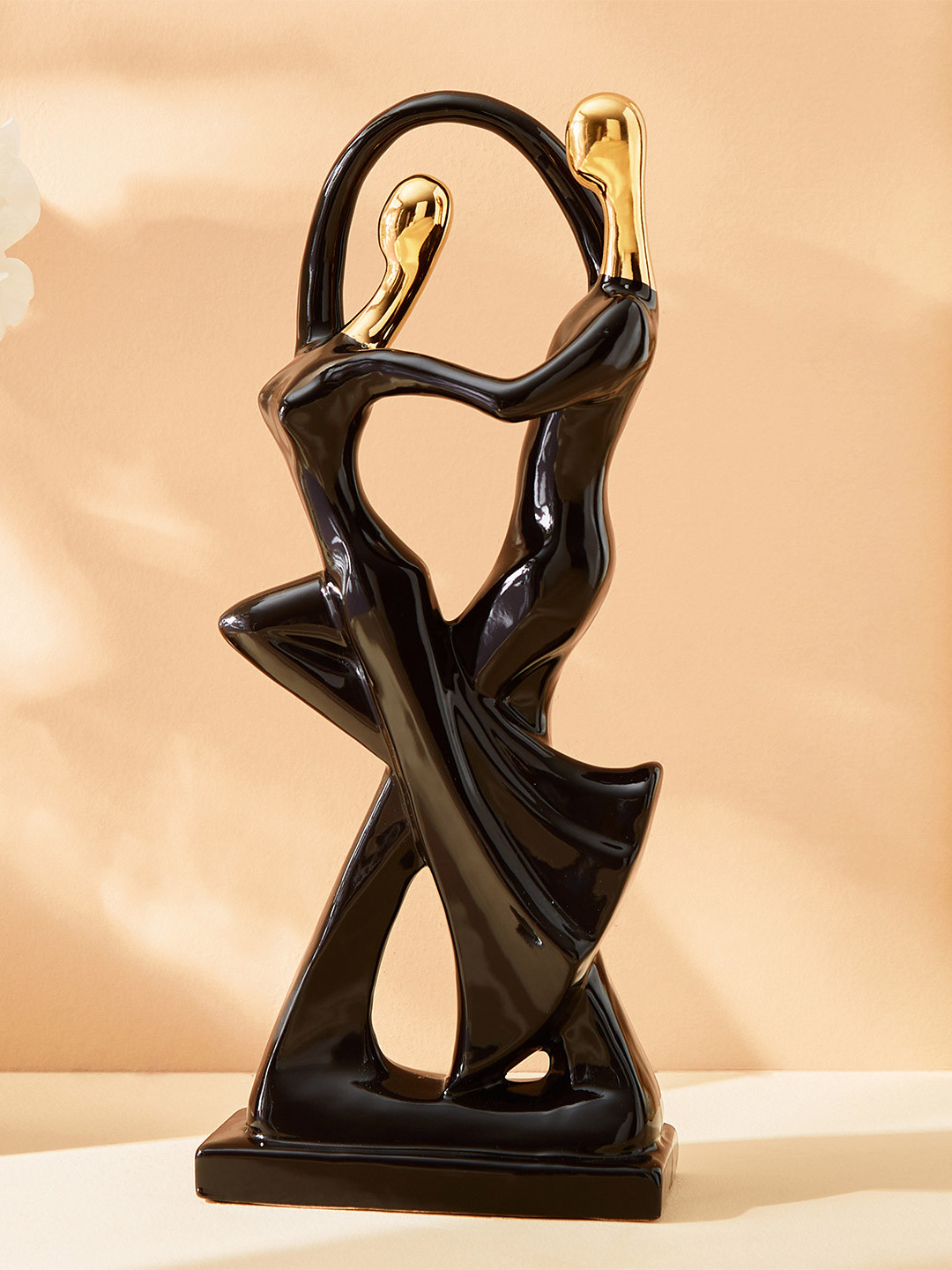 Home Centre Black Ceramic Dancing Couple Figurine Showpiece