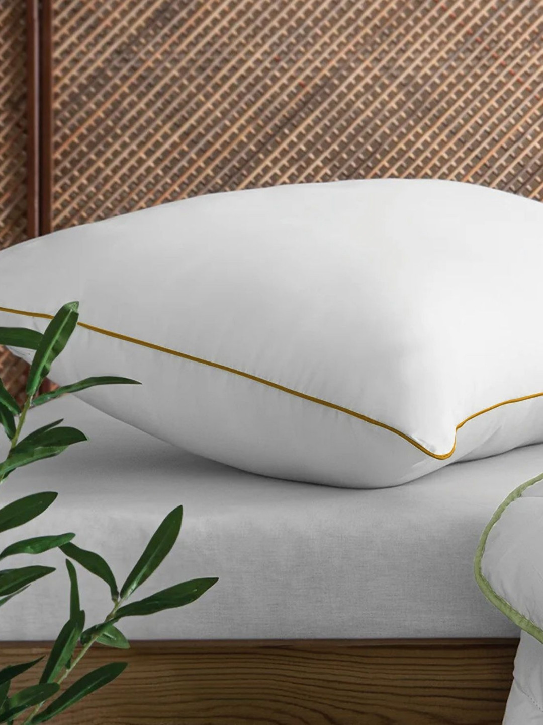 Sleepsia White Solid Polyester Medium Microfiber Sleep Pillow-71 x 43 cm