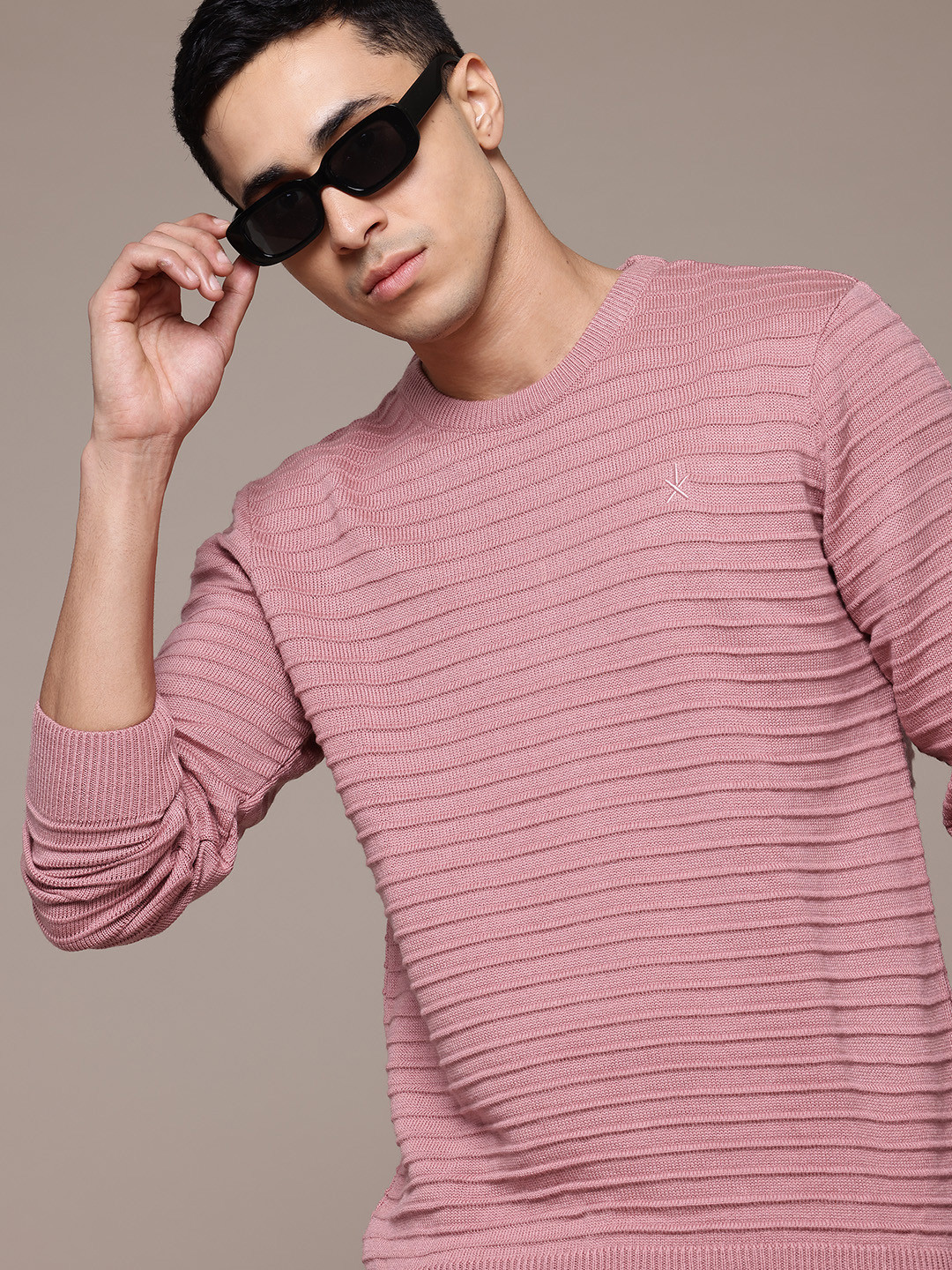 The Roadster Lifestyle Co. Self-Striped Pullover