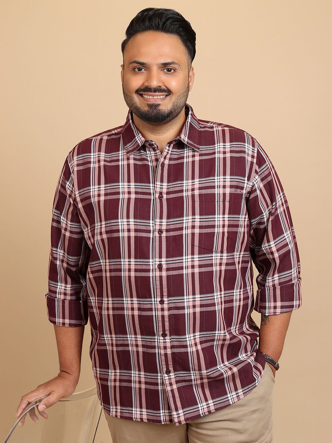 Xtra Ordinary By HIGHLANDER Men Plus Size Regular Fit Casual Shirt