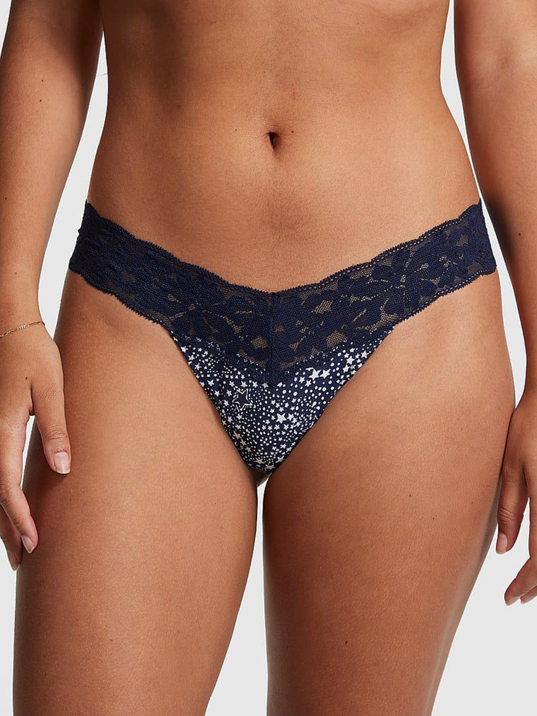 Victoria's Secret PINK Everyday Lace Trim Thong Panty