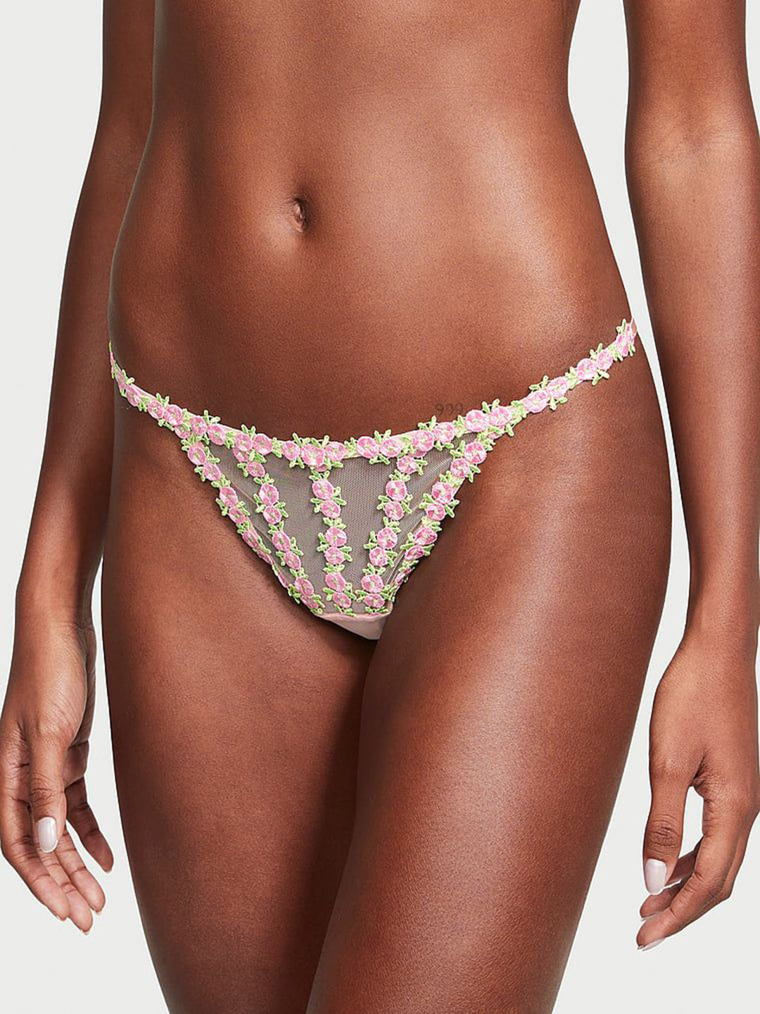Victoria's Secret Dream Angels Rosebud Embroidery String Bikini Panty