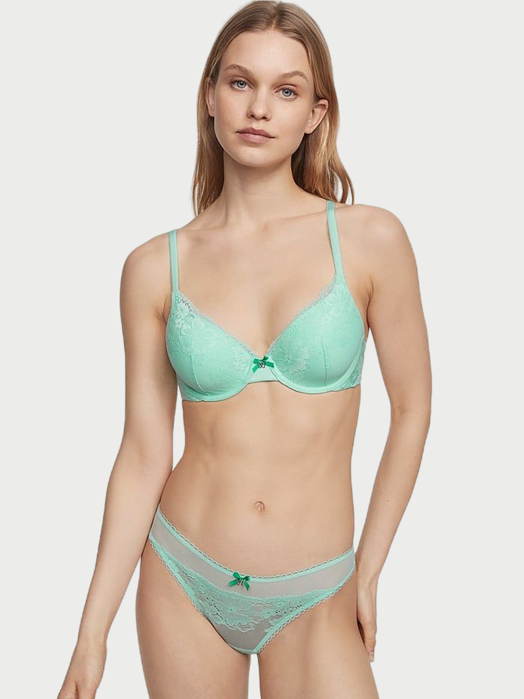 Victoria's Secret Body by Victoria Lace-Front Mesh Thong Panty