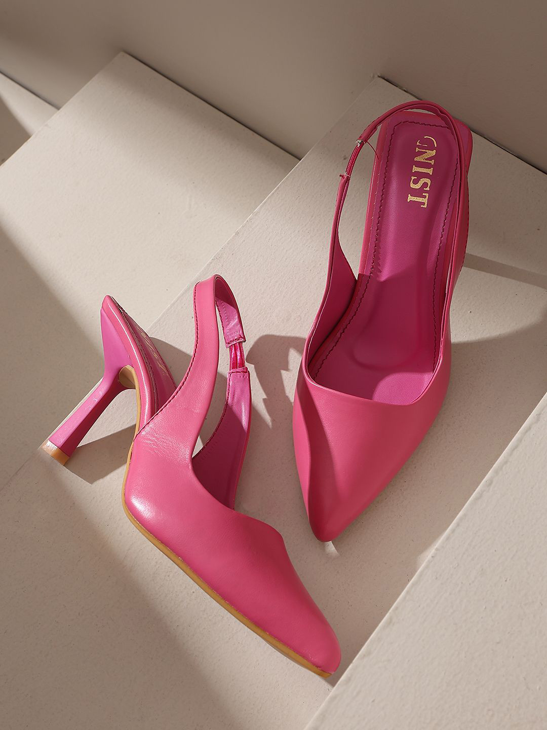 GNIST Pointed Toe Stiletto Slingback Heeled Pumps